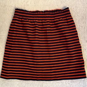 Orange and Navy Sidewalk Skirt J. Crew Factory